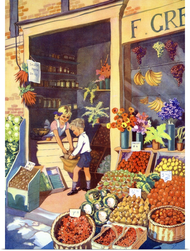 Child Buying Fresh Fruit