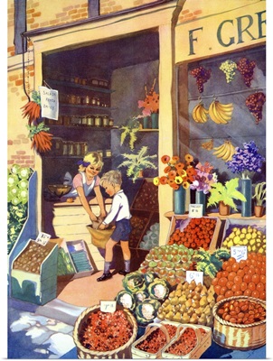 Child Buying Fresh Fruit