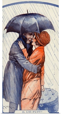 Couple Kissing In The Rain