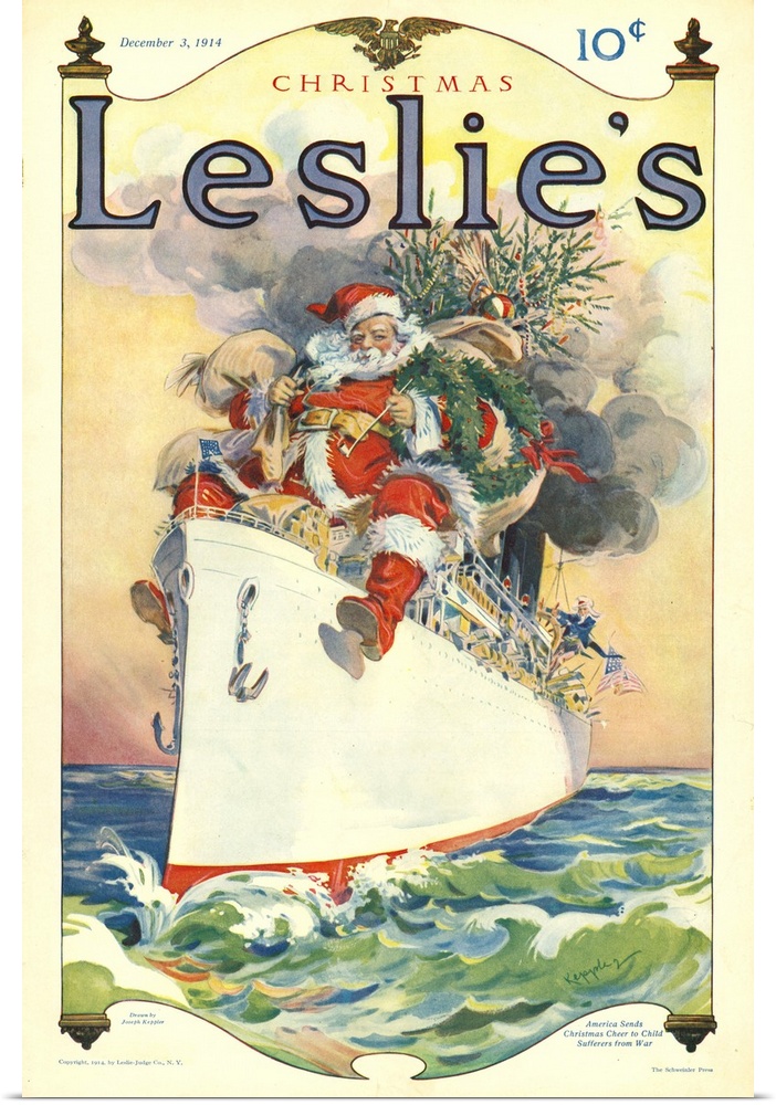Leslie..s.1914.1910s.USA.Father Christmas Santa Clause ships cruises...