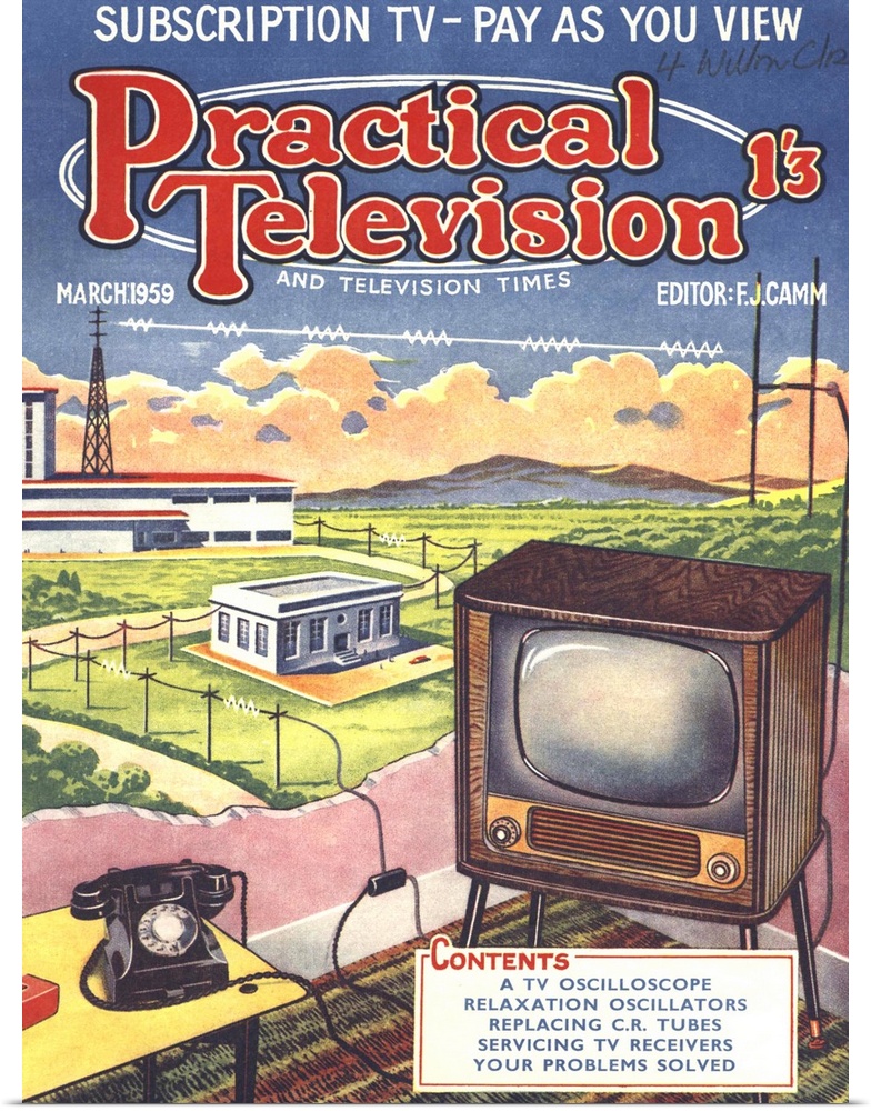 Practical Television .1950s.UK.visions of the future televisions pay per view diy futuristic magazines do it yourself...