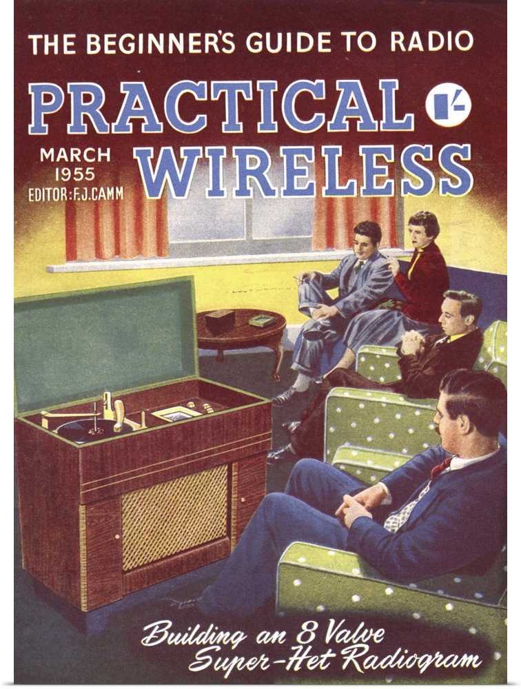 Practical Wireless.1950s.UK.radios listening to music diy hi-fi magazines do it yourself...