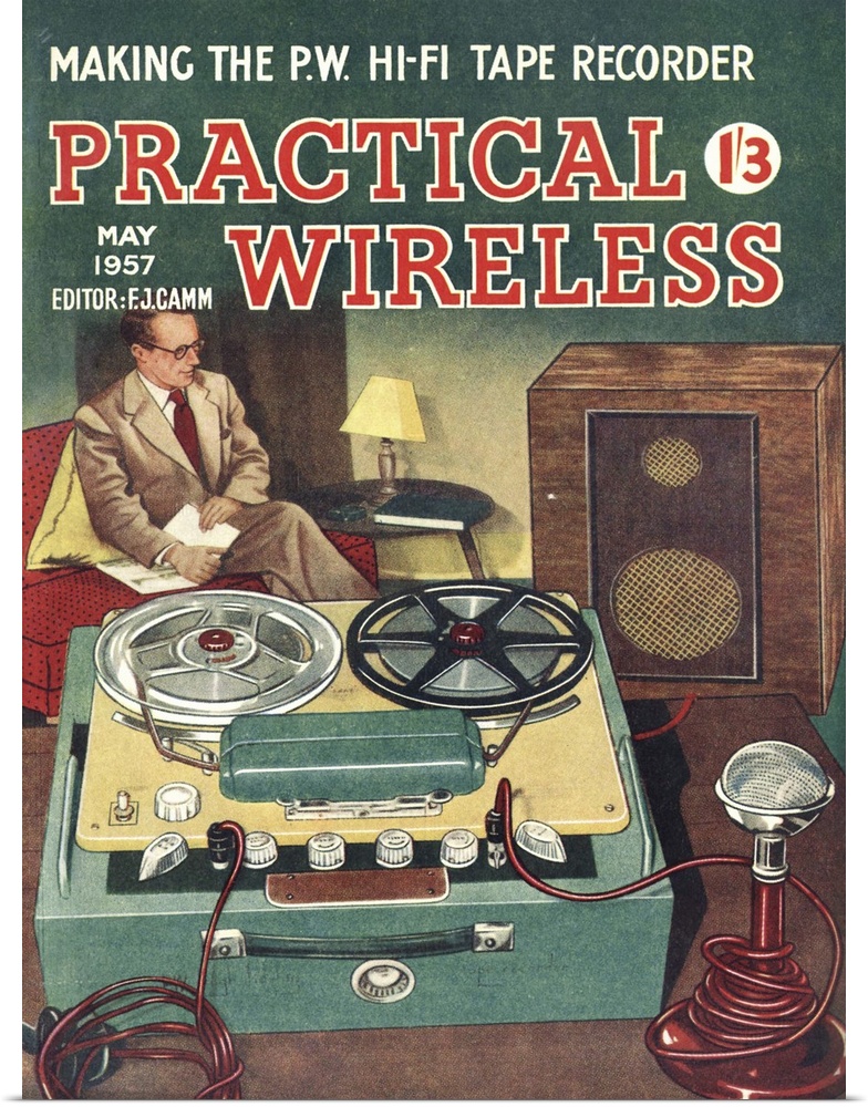 Practical Wireless.1950s.UK.diy radios tape recorders magazines tapes do it yourself...