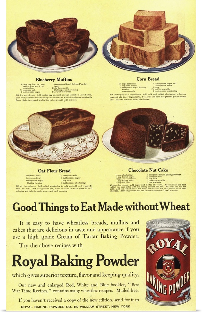 .1910s.USA.cooking royal baking powder cakes bread...