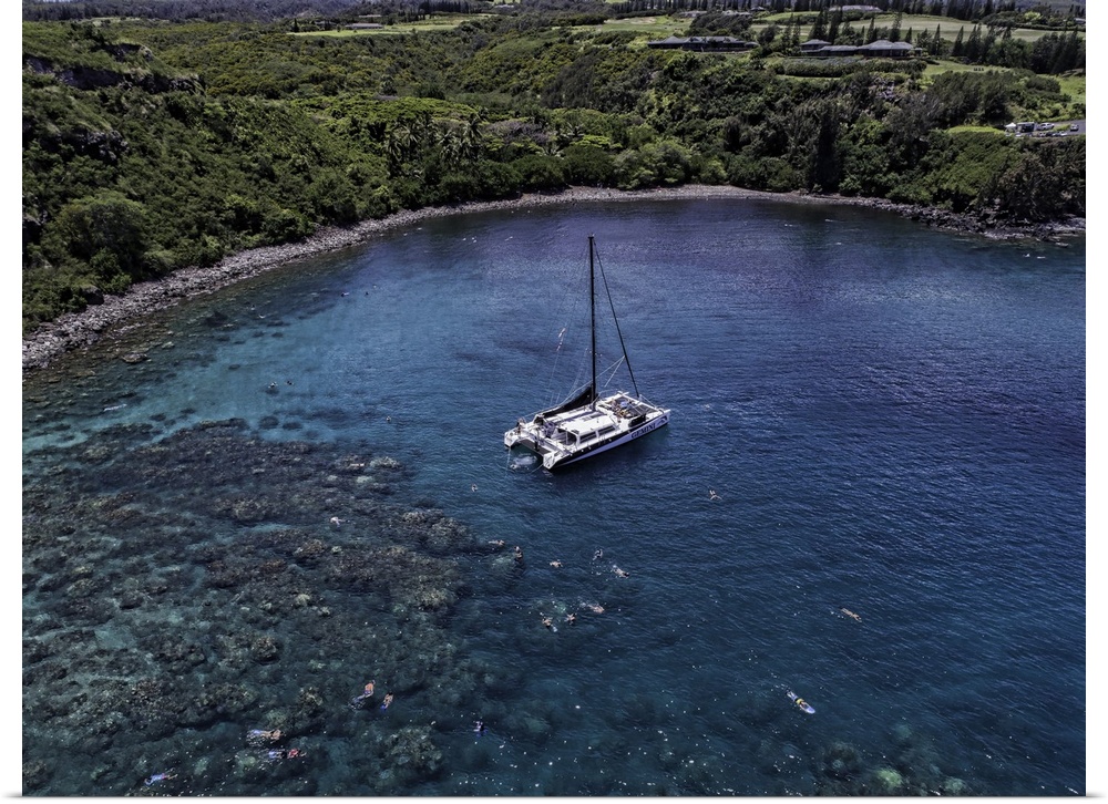 Catamaran at Honolua Bay, Maui, Hawaii