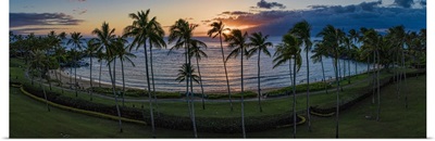 Kapalua Bay Sunset Panoramic, Maui, Hawaii