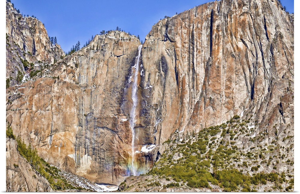 Yosemite Falls in Winter. Yosemite National Park is in California, USA.