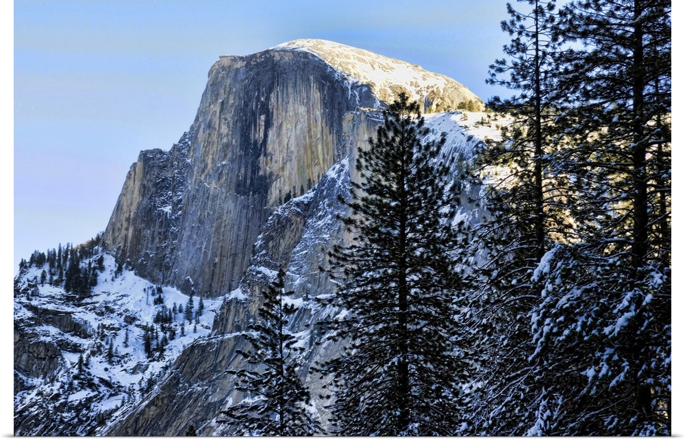 Yosemite's Half Dome in winter. Yosemite national park is in California, USA.