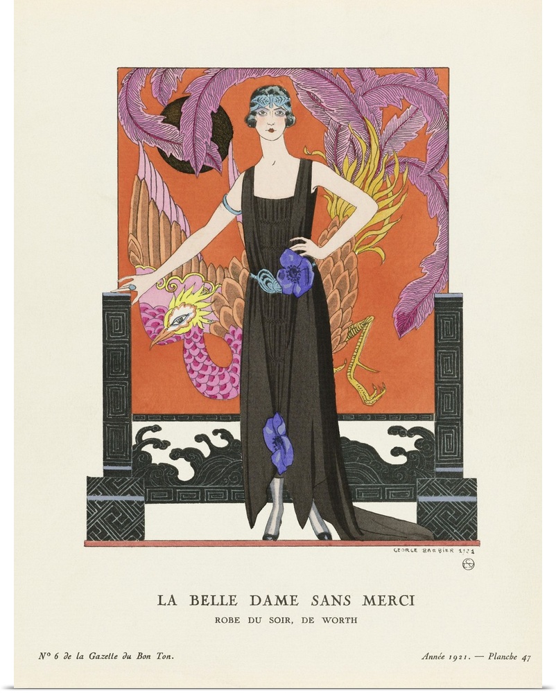 La Belle Dame Sans Merci.  A Beautiful, Merciless Woman. Robe du Soir, de Worth.  Evening dress by Worth.  Art-deco fashio...