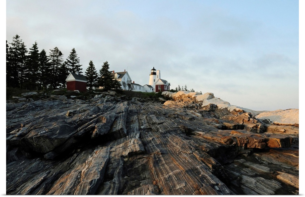 A daytime view of the Pemaquid Lighthouse, Pemaquid Point, Maine.