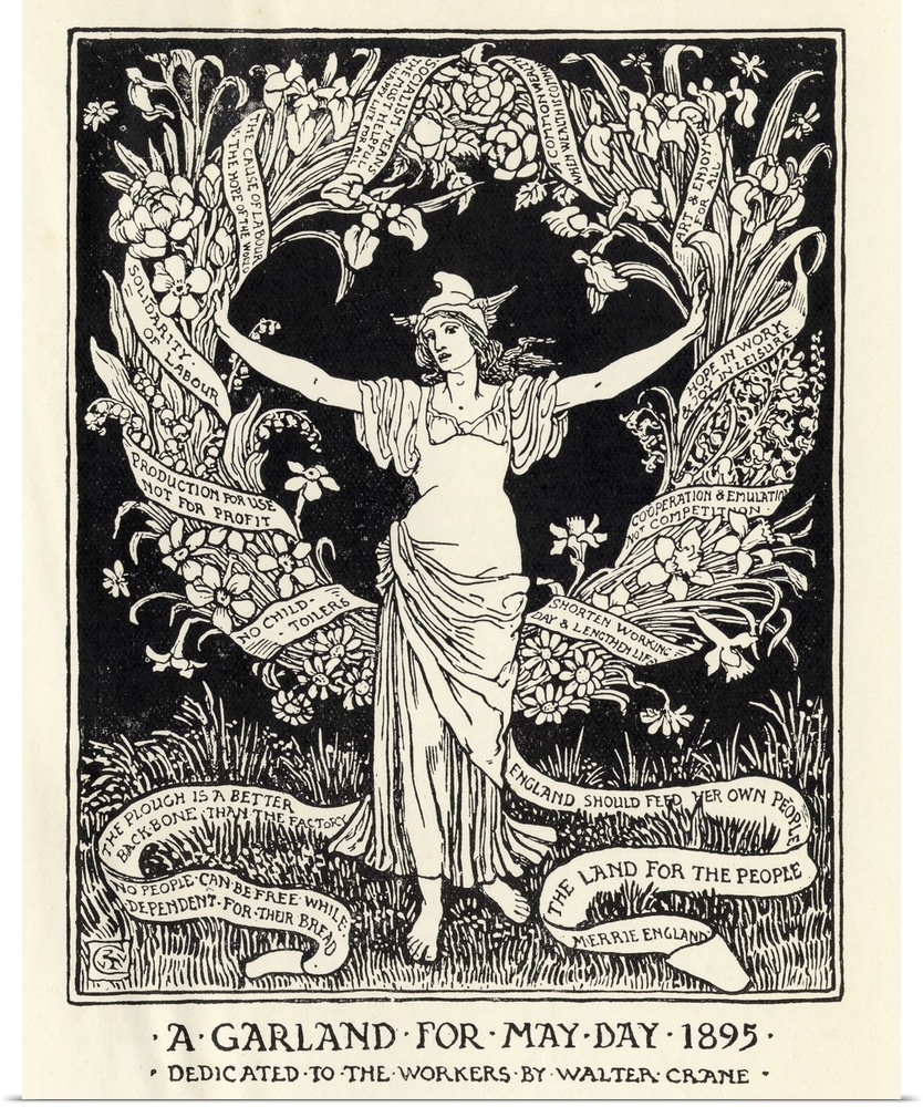 A Garland For May Day 1895 Dedicated To The Workers By Walter Crane