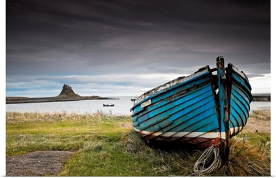 A Weathered Boat Sitting On The Shore, Northumberland, England