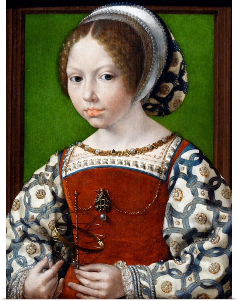 Painting titled 'A Young Princess' by Jan Gossaert, a French painter and member of the Guild of Saint Luke. Dated 16th Cen...