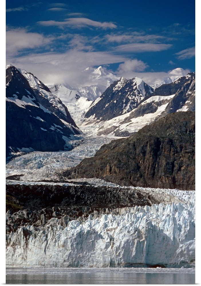 Photograph of Southeast Glacier Bay National Park, Margerie Glacier Tarr Inlet.  Photograph of snow covered mountains and ...