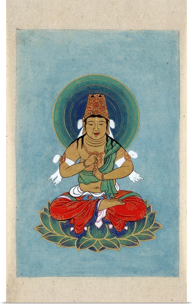 Artwork of Buddhist figure.