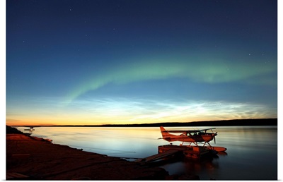 Aurora Borealis Over The Mackenzie River, Northwest Territories, Canada