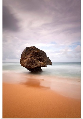 Barbados, Strange shaped rock in shallow waters, Bathsheba