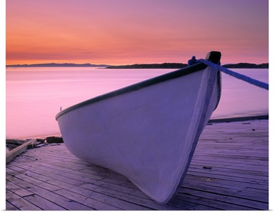 Boat At Dawn, Harrington Harbour, Duplessis Region, Quebec, Canada