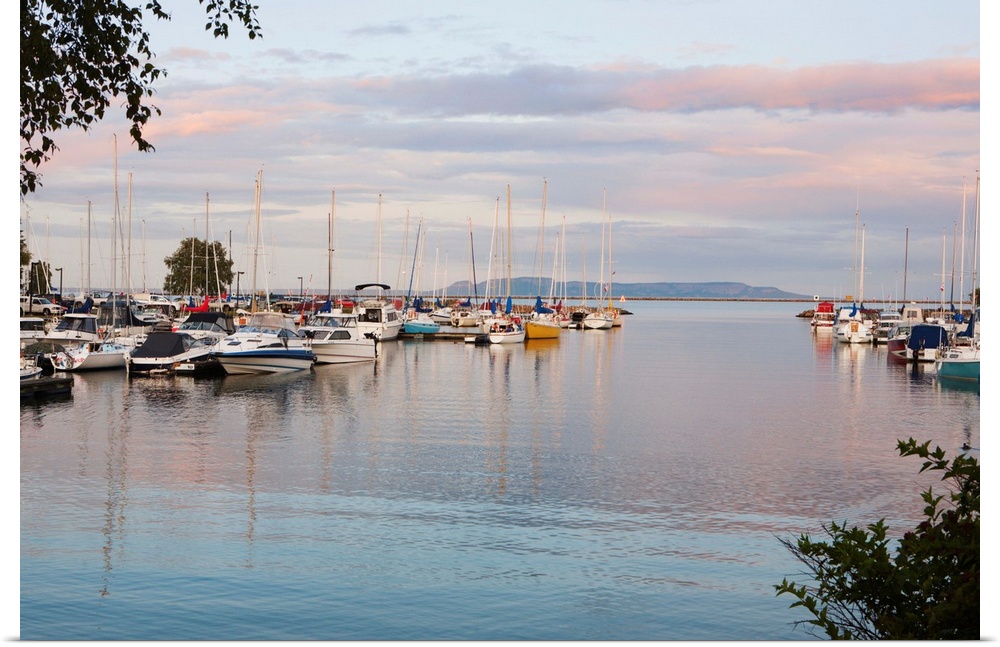 Boats In The Harbour At Sunset, Thunder Bay, Ontario, Canada