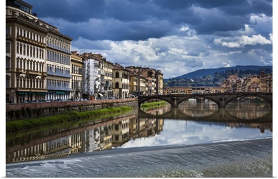 Buildings Alongside Arno River, Florence, Tuscany, Italy