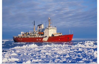 Canadian Coast Guard Icebreaker, In The Sea Between Ellesmere Island And Greenland