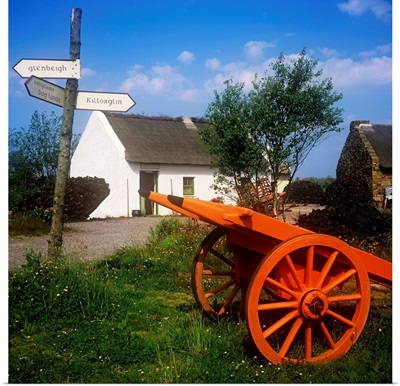 Cart On The Roadside Of A Village, The Bog Village, Glenbeigh, Republic Of Ireland