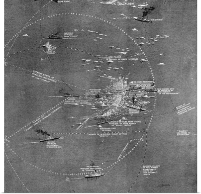 Chart Of The RMS Titanic Wreck Site Showing Ships Within Call By Wireless