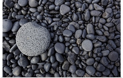 Close-up of smooth rocks on a beach, Iceland