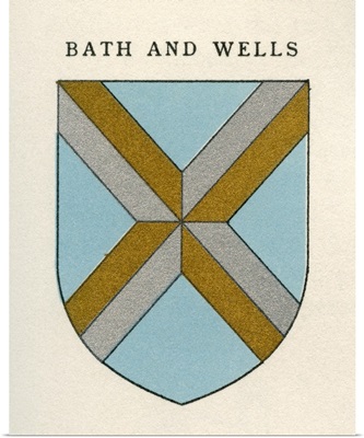 Coat Of Arms Of The Diocese Of Bath And Wells, From Cathedrals, Published 1926