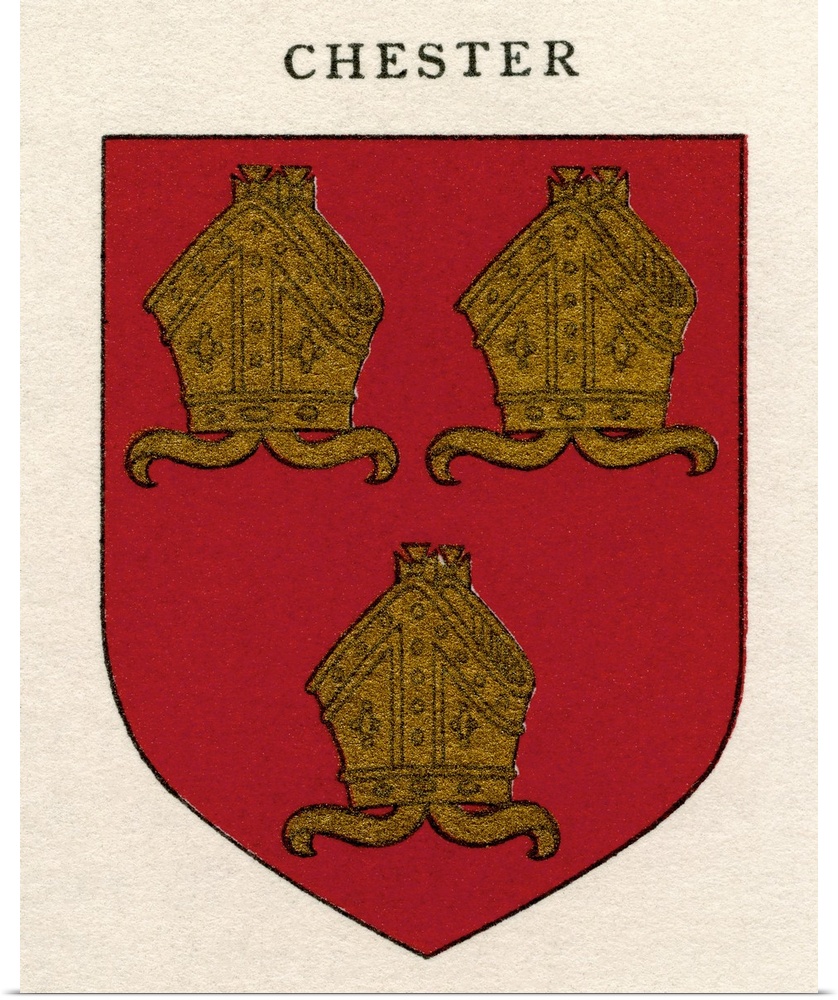 Coat of arms of the Diocese of Chester.  From Cathedrals, published 1926.