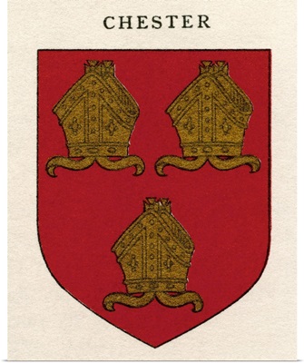 Coat Of Arms Of The Diocese Of Chester, From Cathedrals, Published 1926