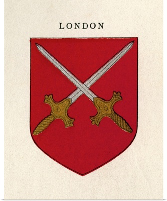Coat Of Arms Of The Diocese Of London, England, From Cathedrals, Published 1926