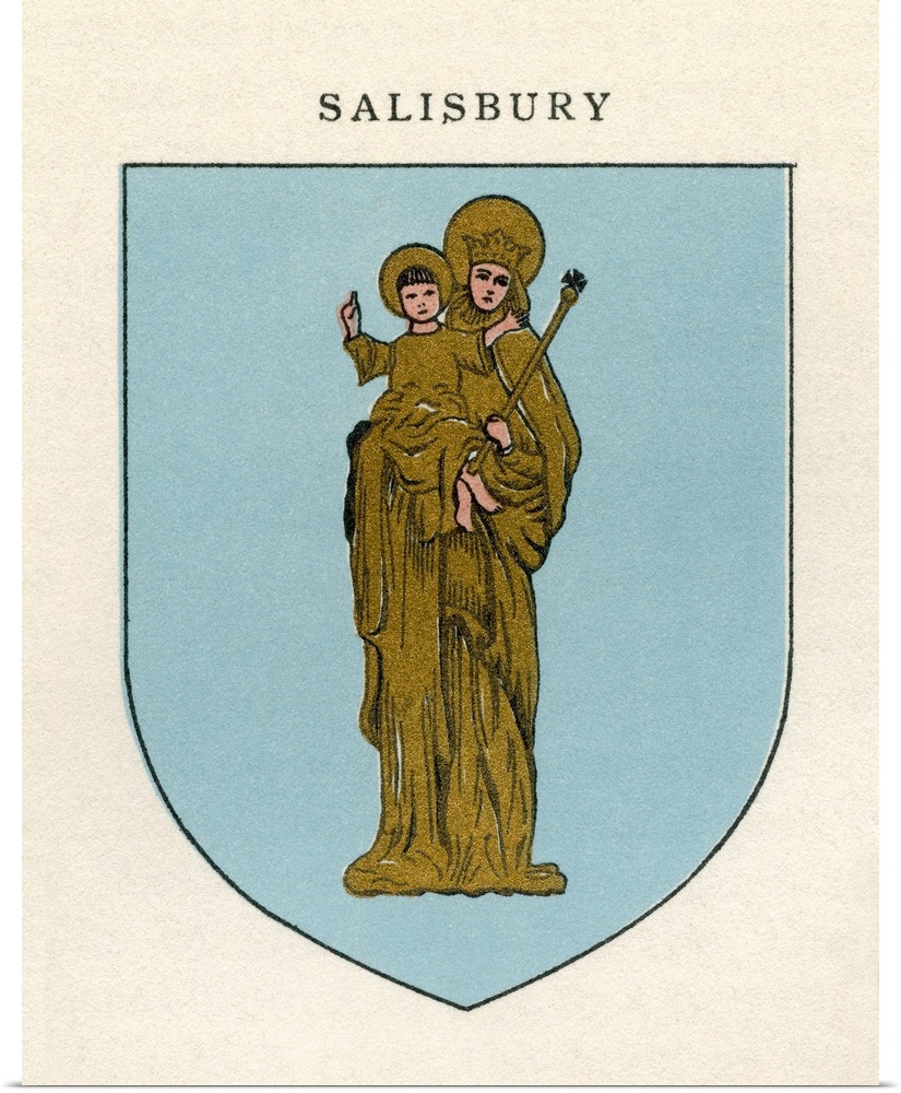 Coat of arms of the Diocese of Salisbury.  From Cathedrals, published 1926.