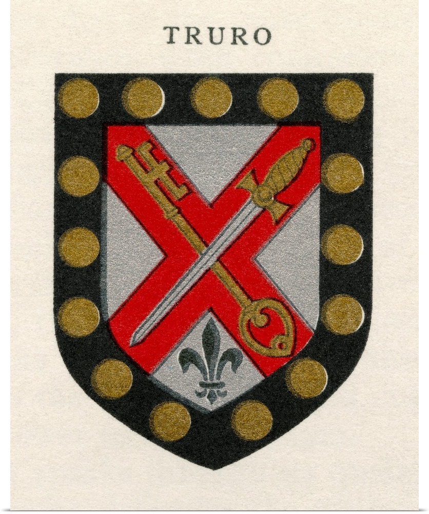 Coat of arms of the Diocese of Truro.  From Cathedrals, published 1926.