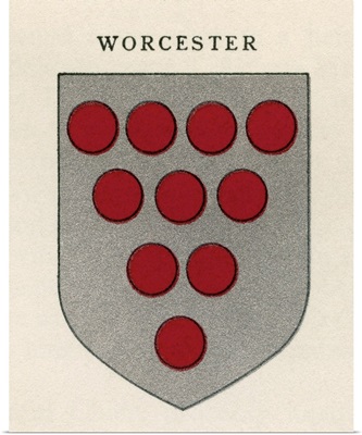 Coat Of Arms Of The Diocese Of Worcester, From Cathedrals, Published 1926