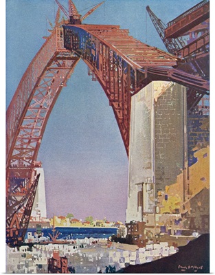 Completing The Arch Of Sydney Harbour Bridge, Australia, Published 1930's