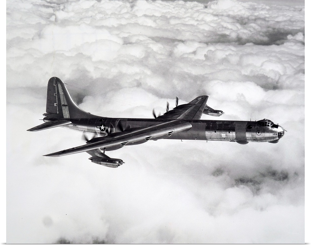Photograph of a Convair B36 Peacemaker. The Convair B36 Peacemaker was a strategic bomber plane built by Convair for the U...