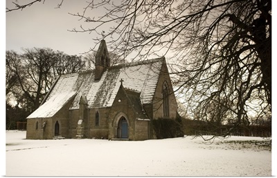 Country Church In The Snow, Ford, Northumberland, England