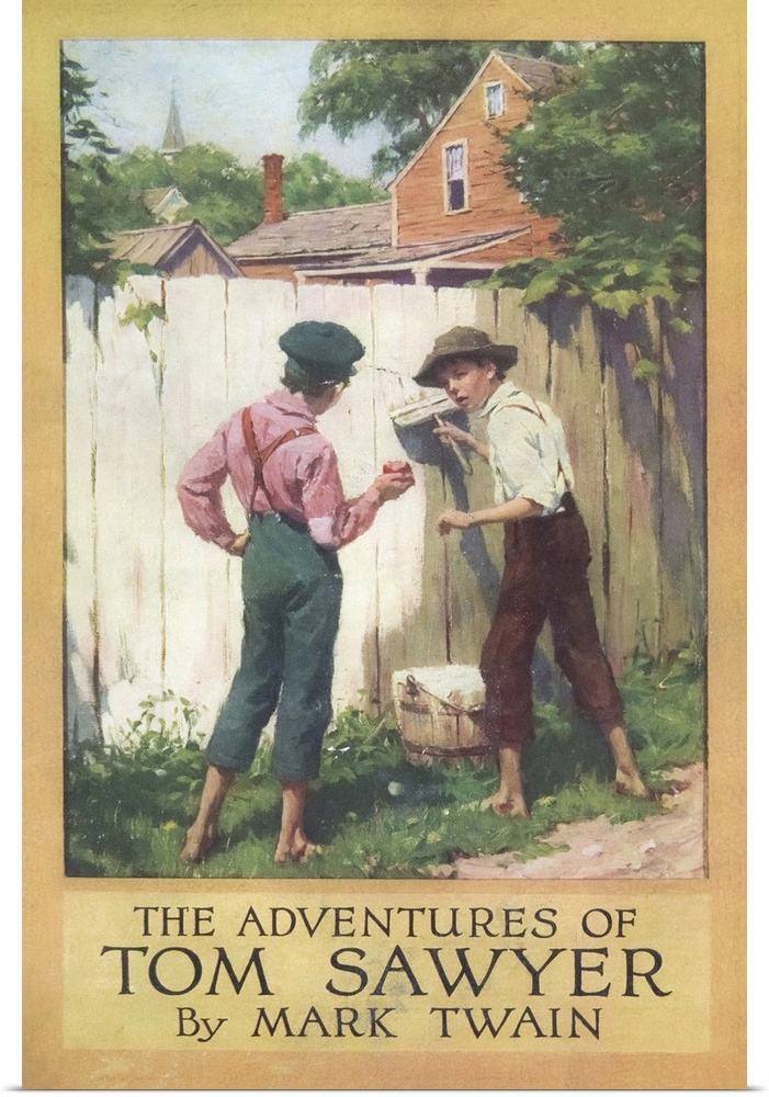 Cover illustration for the Harper & Brothers 1910 edition of Mark Twain's The Adventures of Tom Sawyer by American artist ...