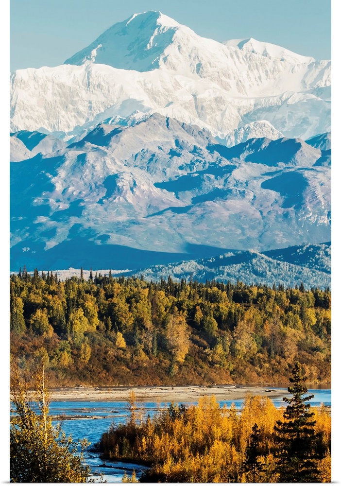 Denali, viewed from the Parks Highway, interior Alaska, near South Viewpoint rest stop, Alaska, United States of America.