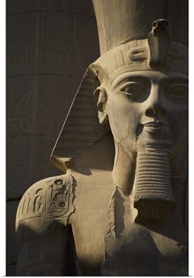 Detail Of Head Of Pharaoh Statue; Luxor Temple, Egypt