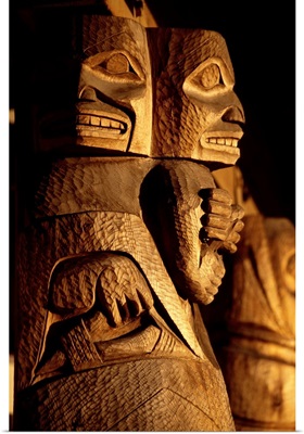 Detail Of Indian Totem Poles Sitka Southeast Alaska