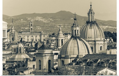 Domes, Towers And Rooftops Seen From Castel Sant'Angelo, Rome, Italy