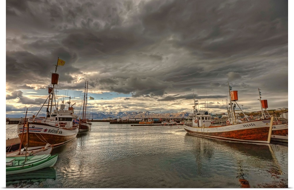 Dramatic Clouds Over Husavik Harbour, Northern Iceland