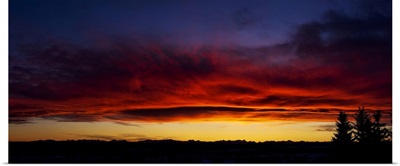 Dramatic Colourful Sky/Clouds At Sunset, Calgary, Alberta, Canada