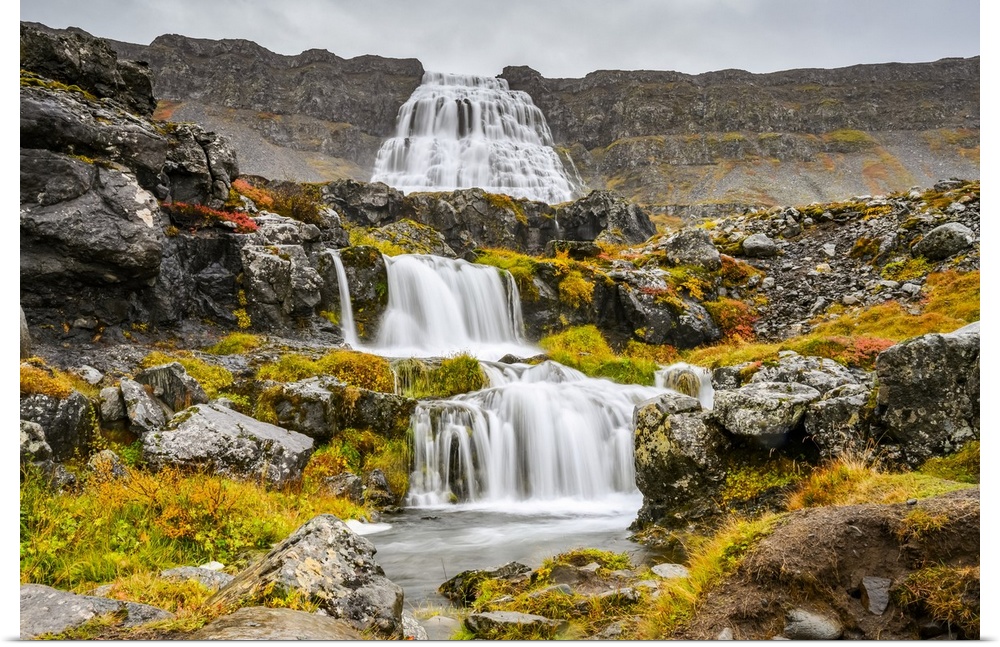 Dynjandi (also known as Fjallfoss) is a series of waterfalls located in the Westfjords, Iceland. The waterfalls have a tot...