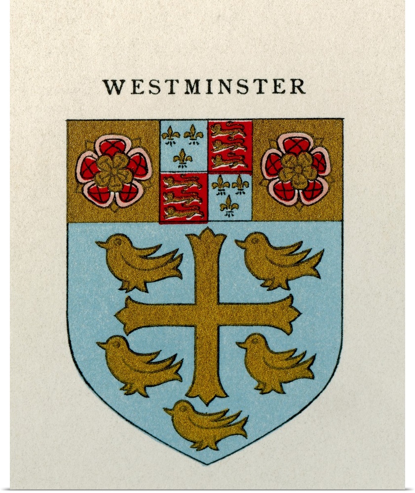 Ecclesiastic Arms of Westminster of Westminster Abbey.  From Cathedrals, published 1926.