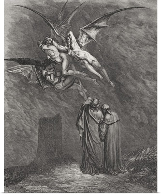 Engraving For Inferno By Dante Alighieri, Canto IX, Line 46