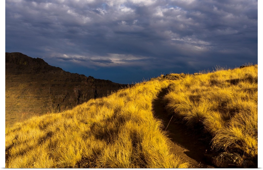 Evening sun highlights Kiger Gorge at Steens Mountain, Frenchglen, Oregon, United States of America.