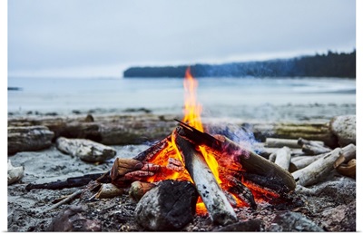Fire On The Beach, Cape Scott Provincial Park, British Columbia, Canada